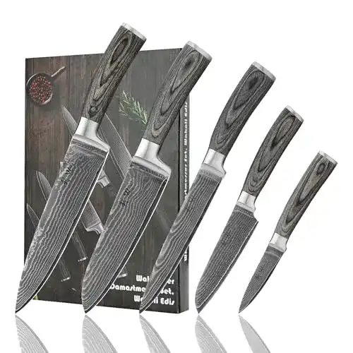 Wakoli Damastmesser Set Edis 5-teiliges Profi Küchenset