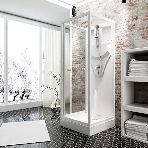 Komplettdusche Schulte Juist 80×80 cm mit Schiebetür und Sicherheitsglas