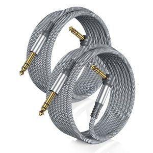 Gitarrenkabel Ruxely 6.35mm TRS 3M im 2er Set mit 90 Grad Stecker