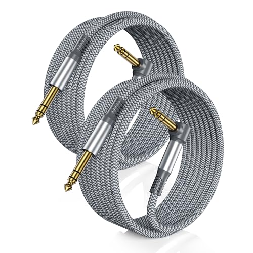 Gitarrenkabel Ruxely 6.35mm TRS 3M im 2er Set mit 90 Grad Stecker