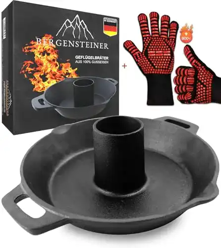 Hähnchenbräter Bergensteiner ® Geflügelhalter, 100% Gusseisen