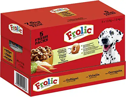 Frolic Hundefutter Trockenfutter mit Geflügel, Gemüse und Reis