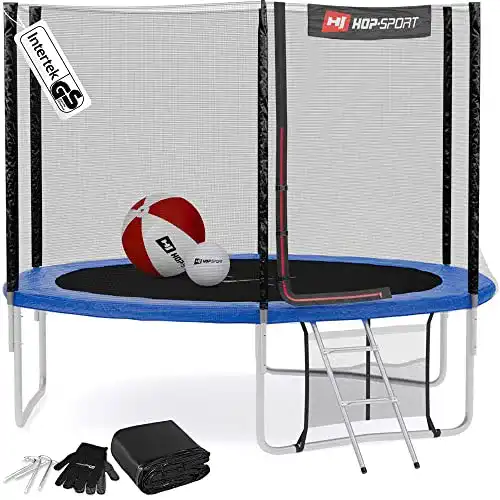 Trampolin 305 cm Hop-Sport Gartentrampolin mit Sicherheitsnetz und Zubehör