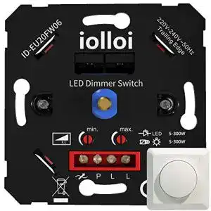 LED Dimmer iolloi Dimmschalter für dimmbare LED- und Halogenlampen