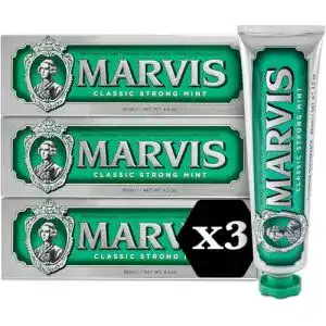 Marvis Classic Strong Mint Zahnpasta, 3 x 85 ml
