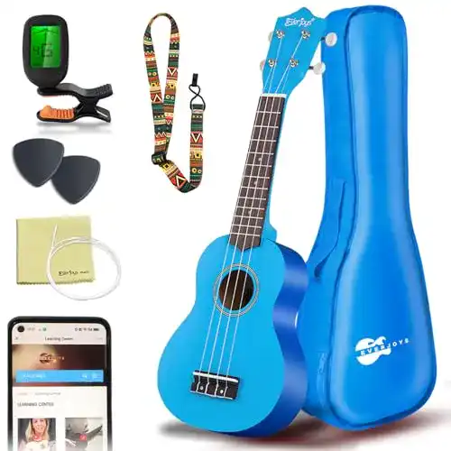 Sopran-Ukulele Set Everjoys für Anfänger mit Tasche und Zubehör