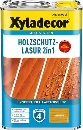 Dickschichtlasur Xyladecor Holzschutzlasur 2 in 1 4 Liter Eiche hell