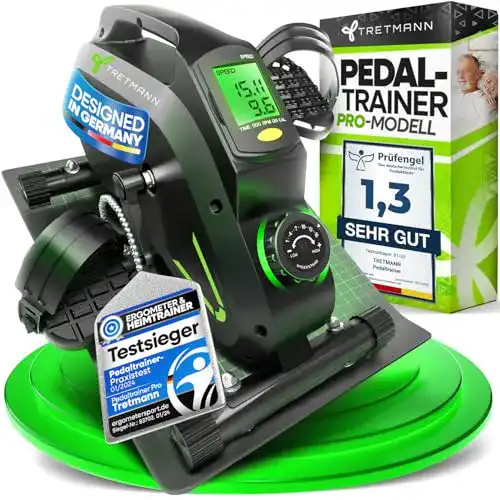 Desk-Bike Tretmann Pedaltrainer Pro Set – Leiser Beintrainer für Zuhause