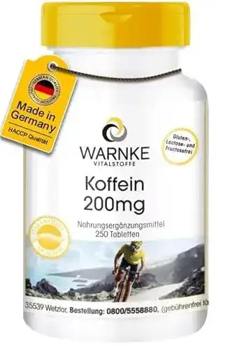 Koffeintabletten Warnke Vitalstoffe 200 mg – 250 Tabletten
