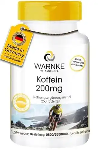 Koffeintabletten Warnke Vitalstoffe 200 mg – 250 Tabletten