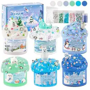 Fluffy Slime Set LAWOHO 6er-Pack mit verschiedenen Schleimtexturen