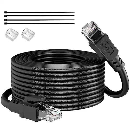 Voietolt Outdoor Cat 6 LAN Kabel 15 m – Wasserdicht und UV-beständig