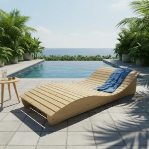 Liegestuhl Holz Tuga von Holztech – Gartenliege Relax-Gertl aus Fichte