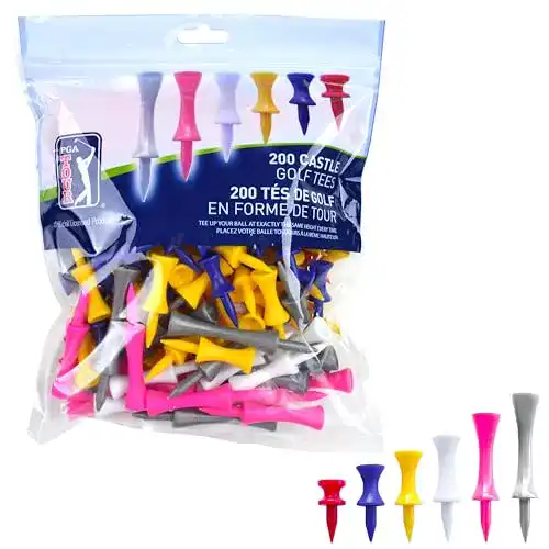 Golf-Tees PGA Tour 200er Pack Castle Tees in Blau und Weiß