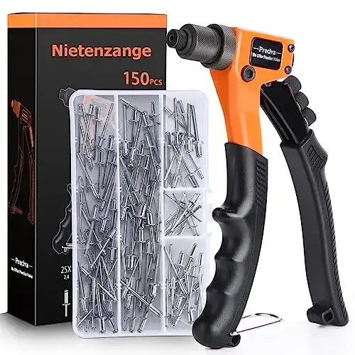 Blindnietzange Preciva Set mit 150 Aluminium Nieten in 4 Größen