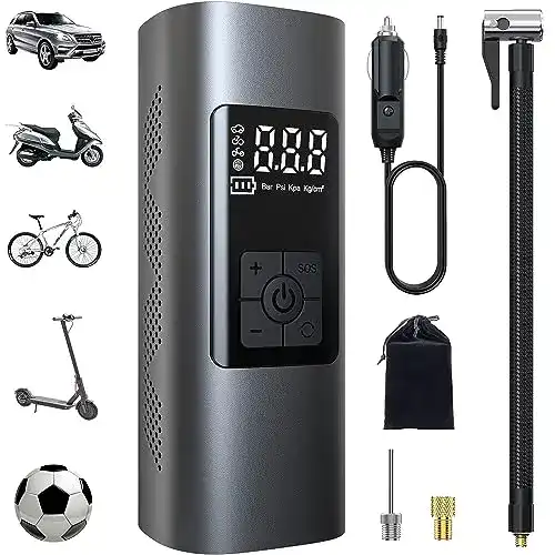 Akku-Kompressor Wistrue Elektrische Luftpumpe mit 6000mAh Akku