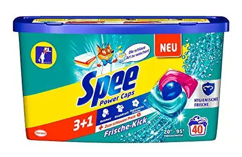 Vollwaschmittel Spee Power Caps Frische-Kick 3+1 im Vergleich