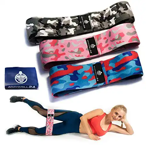 Hip Band bodydrill24 Fitnessbänder Set mit 3 Längen und Theraband