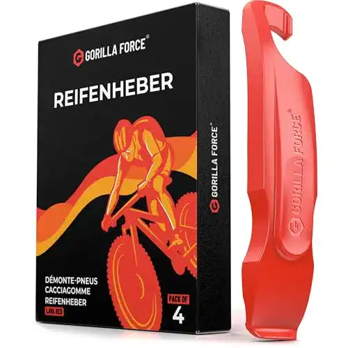 Reifenheber Gorilla Force, stark für Fahrradreifen, Lavarot, 4er-Pack