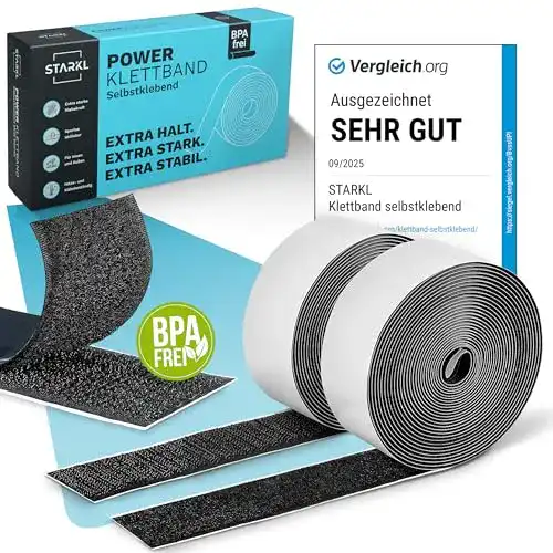Klettband selbstklebend STARKL – Schwarz – 3m x 30mm