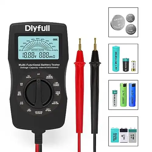 Dlyfull Batterietester Universal LCD für Akkus und Batterien
