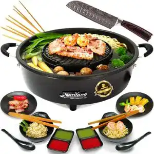 Hot Pot Tomyang Elektrischer mit Premium Zubehör und Santoku Messer