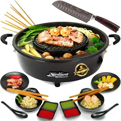 Hot Pot Tomyang Elektrischer mit Premium Zubehör und Santoku Messer
