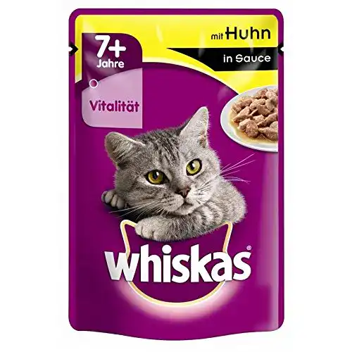 Whiskas Katzenfutter Portionsbeutel 7+ mit Huhn in Sauce 24x100g