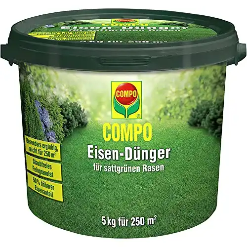 Eisen-Dünger Compo, Staubfreies Feingranulat, 5 kg für Rasenpflege