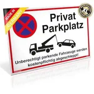Privatparkplatz Schild Dreifke aus Aluminium 42 x 30 cm