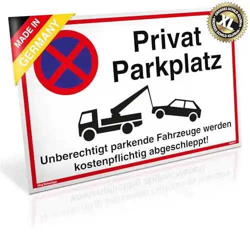 Privatparkplatz Schild Dreifke aus Aluminium 42 x 30 cm