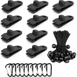 Planenclips Langaelex Set mit 30 Tarp Clips und 10 Zelt Clips