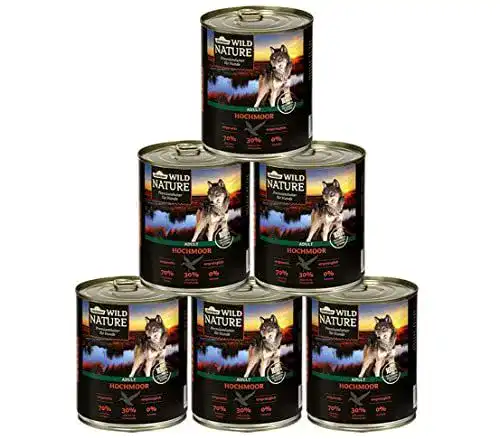 Dehner Wild Nature Hundefutter Hochmoor für ausgewachsene Hunde 6 x 800 g