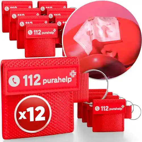 Beatmungsmaske Purahelp Beatmungstuch 12er Set für Notfälle
