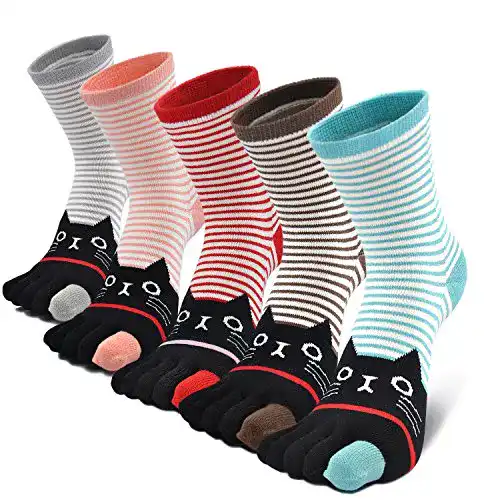 Zehensocken für Damen in verschiedenen Farben und Mustern