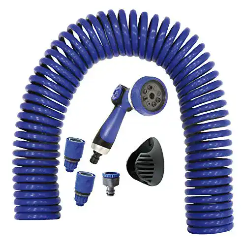 Spiral Gartenschlauch S&M 590078 15 Meter Set mit Multifunktionspistole