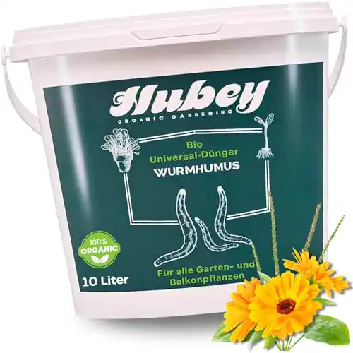 Wurmhumus Hubey für Pflanzen (10 l) – Komposterde für Balkon und Garten