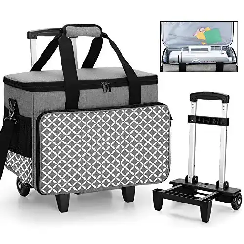 Nähmaschinen Trolley Yarwo mit Abnehmbarer Tasche und Rollen