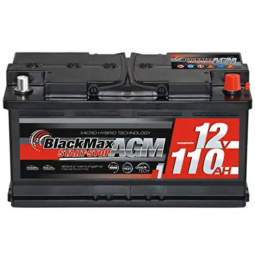 AGM-Batterie 110Ah BlackMax 12V Starterbatterie für Autos