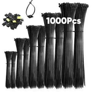 Kabelbinder SNOWKIDS 1000 Stück Schwarz Set
