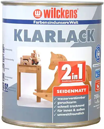 Holzgrundierung Wilckens 2in1 Klarlack seidenmatt 750 ml