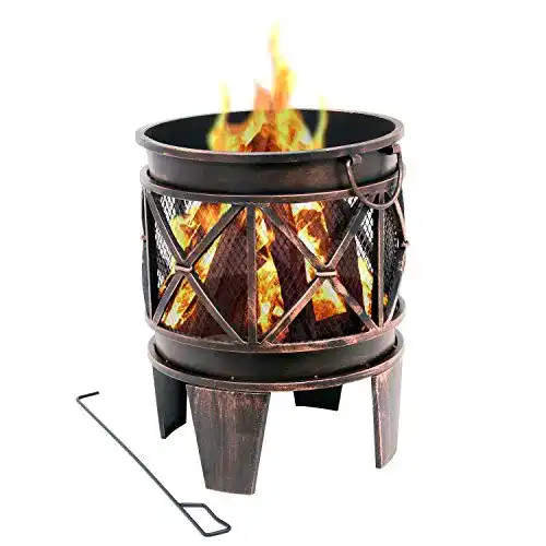 Feuerschalen BBQ-Toro Feuerkorb Plum mit Schürhaken, 42 cm Durchmesser