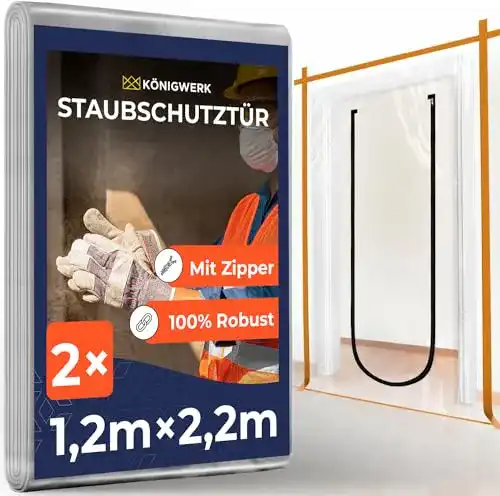 Staubschutztür Königwerk 2er Set mit Reißverschluss 1,1×2,2m