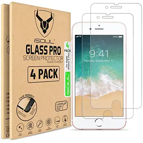 iPhone Schutzfolie iSOUL 4 Stück Panzerglasfolie für iPhone 6, 6s, 7, 8