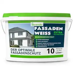 Silikatfarbe für Außenanwendungen derendo Fassadenfarbe weiß