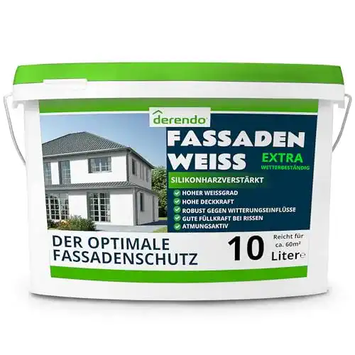 Silikatfarbe für Außenanwendungen derendo Fassadenfarbe weiß