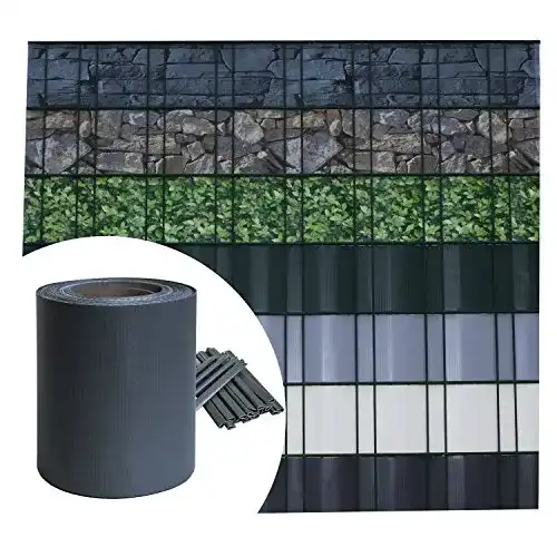 Sichtschutzstreifen aus PVC in Anthrazit RAL 7016 für Zäune