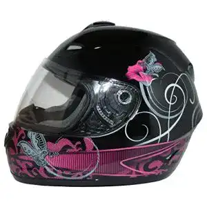 Motorradhelm für Damen protectWEAR FS-801 mit Blumendesign in Größe S