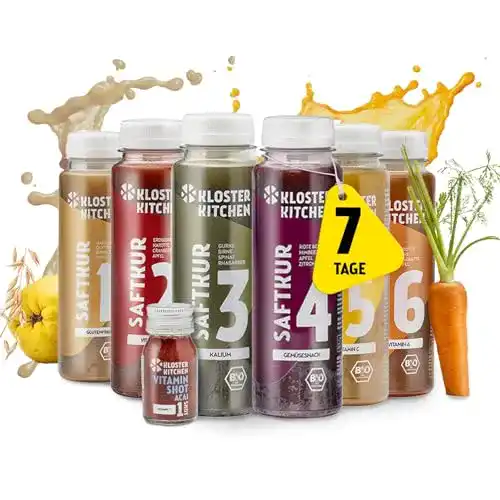 Saftkur Kloster Kitchen Bio 7 Tage mit 42x 250ml Säften und 7x 30ml Ingwer Shot