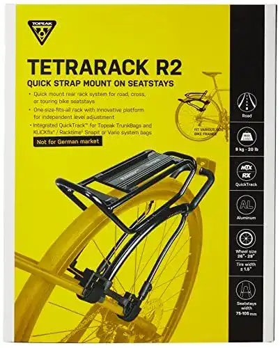Topeak Gepäckträger Hinterer Tetrarack R2 für Rennräder und Gravel-Bikes